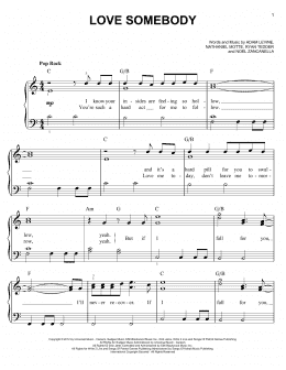 page one of Love Somebody (Easy Piano)