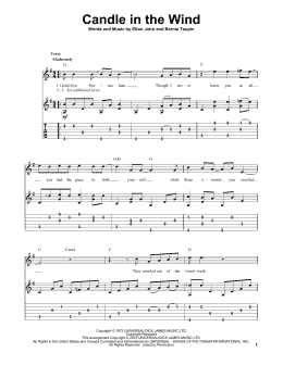 page one of Candle In The Wind (Solo Guitar)