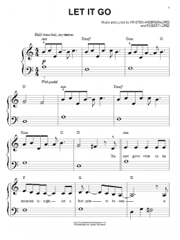 page one of Let It Go (from Frozen) (Big Note Piano)