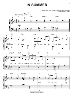 page one of In Summer (from Frozen) (Big Note Piano)