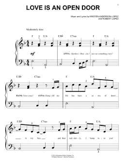 page one of Love Is An Open Door (from Frozen) (Big Note Piano)