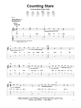 page one of Counting Stars (Easy Guitar Tab)