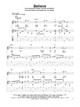 page one of Believe (from The Polar Express) (Solo Guitar)