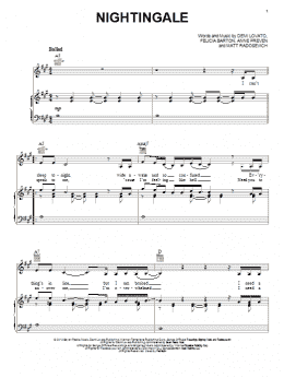 page one of Nightingale (Piano, Vocal & Guitar Chords (Right-Hand Melody))