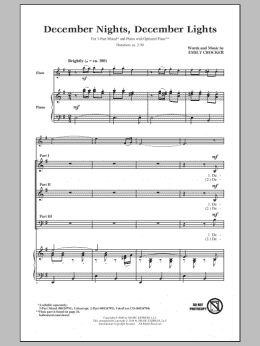 page one of December Nights, December Lights (3-Part Mixed Choir)