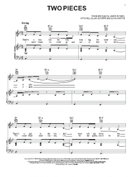 Two Pieces Sheet Music | Demi Lovato | Piano, Vocal & Guitar Chords  (Right-Hand Melody)