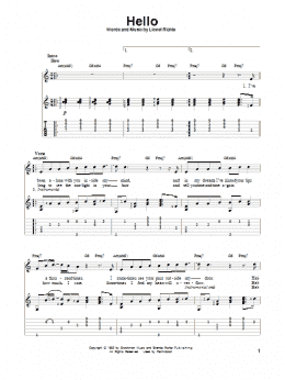 page one of Hello (Solo Guitar)