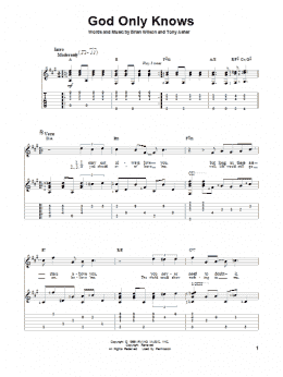 page one of God Only Knows (Solo Guitar)