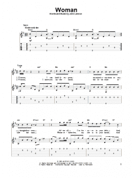 page one of Woman (Solo Guitar)