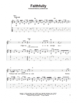 page one of Faithfully (Solo Guitar)