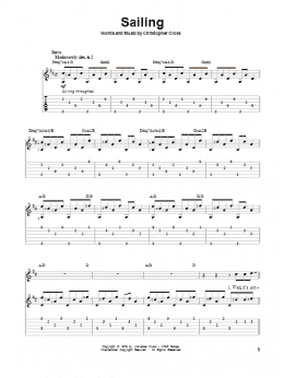 page one of Sailing (Solo Guitar)