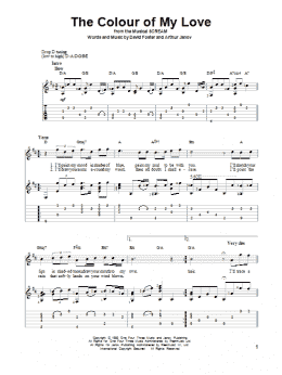 page one of The Colour Of My Love (Solo Guitar)