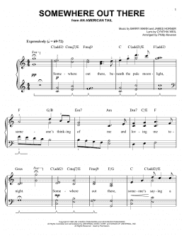 page one of Somewhere Out There (arr. Phillip Keveren) (Easy Piano)