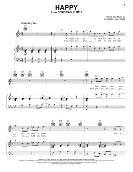 page one of Happy (Piano, Vocal & Guitar Chords (Right-Hand Melody))