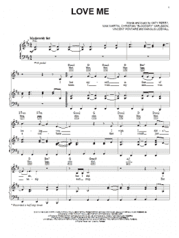 page one of Love Me (Piano, Vocal & Guitar Chords (Right-Hand Melody))