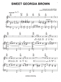 page one of Sweet Georgia Brown (Piano, Vocal & Guitar Chords (Right-Hand Melody))