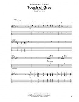 page one of Touch Of Grey (Guitar Tab)