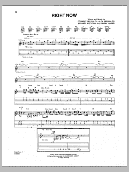 page one of Right Now (Guitar Tab)