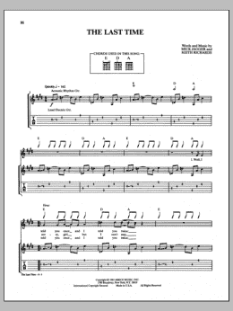 page one of The Last Time (Guitar Tab)