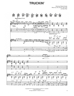 page one of Truckin' (Guitar Tab)