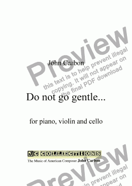 page one of Do Not Go Gentle