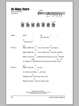 page one of So Many Stars (Guitar Chords/Lyrics)