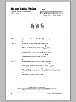 page one of Me And Bobby McGee (Guitar Chords/Lyrics)