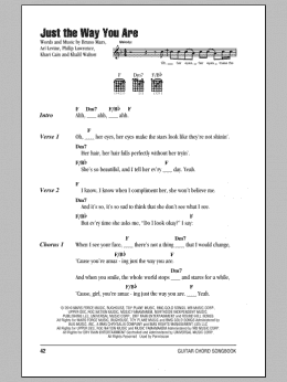 page one of Just The Way You Are (Guitar Chords/Lyrics)