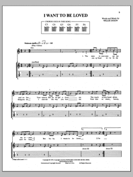 page one of I Want To Be Loved (Guitar Tab)