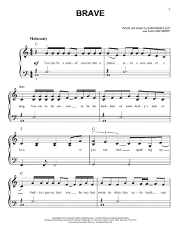 page one of Brave (Easy Piano)