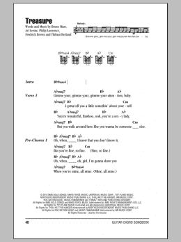 page one of Treasure (Guitar Chords/Lyrics)