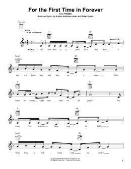 page one of For The First Time In Forever (from Frozen) (Ukulele)