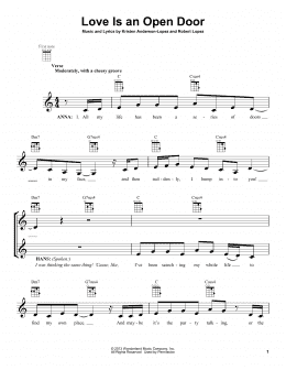 page one of Love Is An Open Door (from Frozen) (Ukulele)