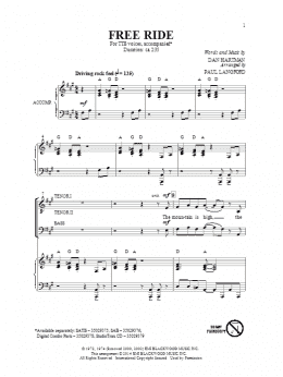 page one of Free Ride (TTBB Choir)