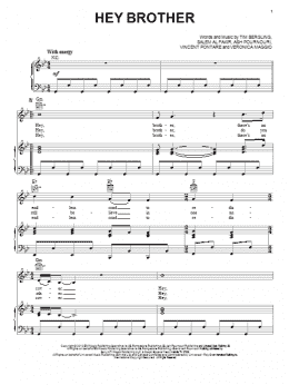 page one of Hey Brother (Piano, Vocal & Guitar Chords (Right-Hand Melody))