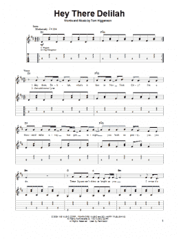 page one of Hey There Delilah (Guitar Tab (Single Guitar))