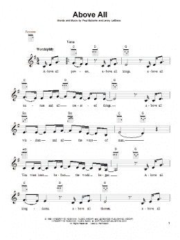 page one of Above All (Ukulele)