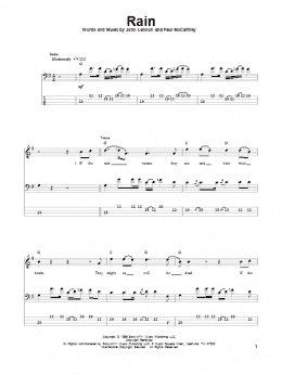 page one of Rain (Bass Guitar Tab)