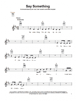 page one of Say Something (Ukulele)