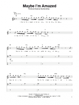 page one of Maybe I'm Amazed (Bass Guitar Tab)