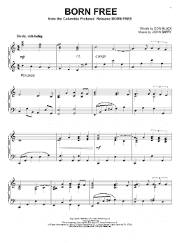 page one of Born Free (Piano Solo)