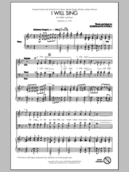 page one of I Will Sing (SATB Choir)