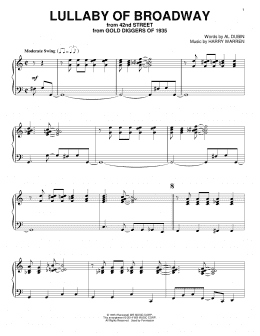 page one of Lullaby Of Broadway (Piano Solo)