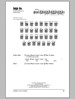 page one of Deja Vu (Guitar Chords/Lyrics)