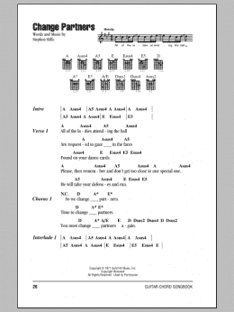 page one of Change Partners (Guitar Chords/Lyrics)