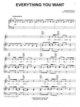 page one of Everything You Want (Piano, Vocal & Guitar Chords (Right-Hand Melody))