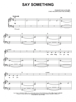 page one of Say Something (Piano & Vocal)