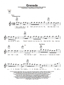 page one of Grenade (Ukulele)