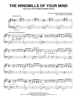 page one of The Windmills Of Your Mind (Piano Solo)