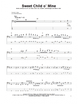 page one of Sweet Child O' Mine (Bass Guitar Tab)